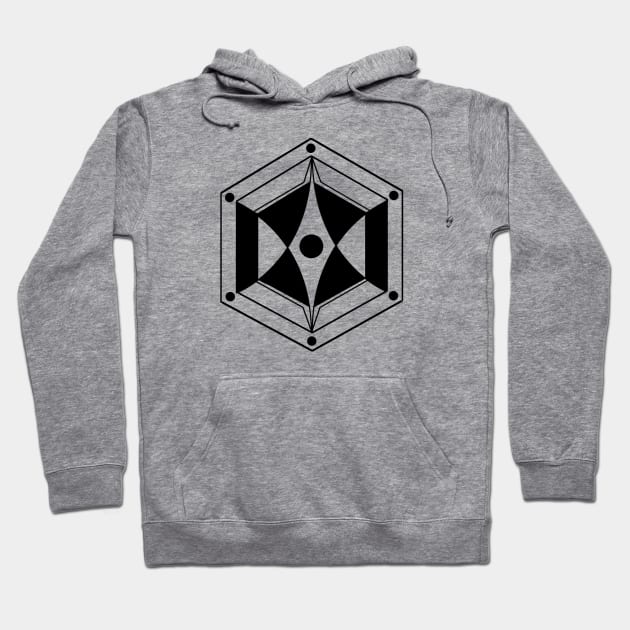 Hexagon - Original Logo Banner Sigil - Dark Design for Light Backgrounds Hoodie by Indi Martin